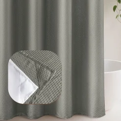 Awesome Home™ No Hook Embossed Snap-In Liner Shower Curtain