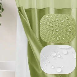 Awesome Home™ No Hook Embossed Snap-In Liner Shower Curtain