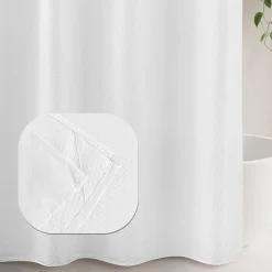 Awesome Home™ No Hook Embossed Snap-In Liner Shower Curtain