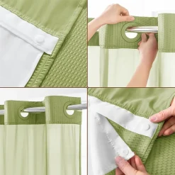 Awesome Home™ No Hook Embossed Snap-In Liner Shower Curtain
