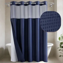 Awesome Home™ No Hook Embossed Snap-In Liner Shower Curtain