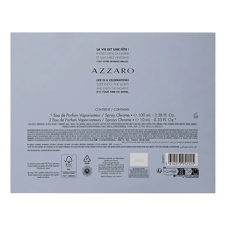Azzaro Chrome Eau De Parfum 3-Pc Gift Set ($174 Value)