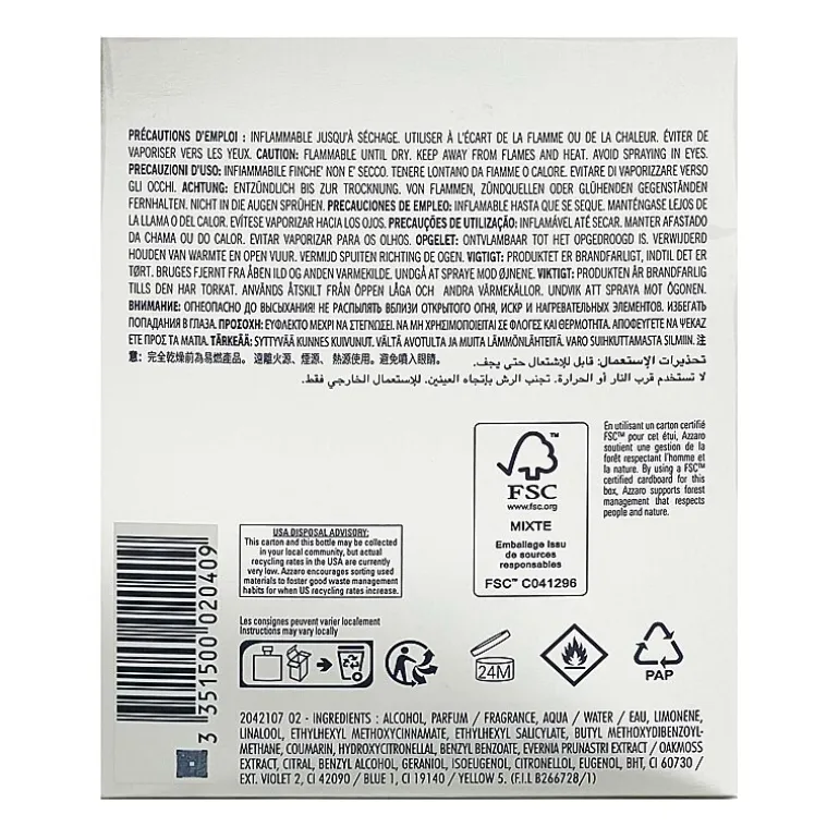 Azzaro Chrome Eau De Toilette Cologne