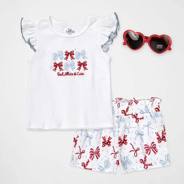 Baby Essentials Americana Baby Girls 2-pc. Short Set