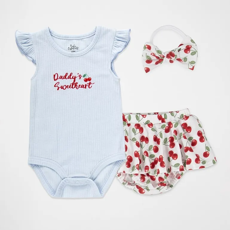 Baby Essentials Baby Girls 3-pc. Short Set