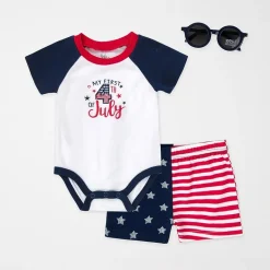 Baby Essentials First Fourth Of July Baby Boys 2-pc. Short Set