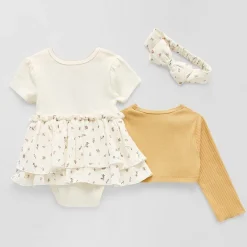 Baby Girls 3-pc. Crew Neck Short Sleeve Winnie The Pooh Bodysuit Set