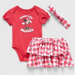 Baby Girls 3-pc. Minnie Mouse Skirt Set