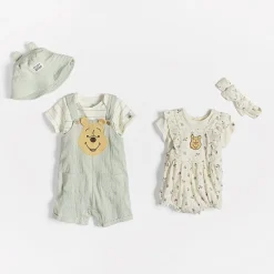 Baby Girls 3-pc. Winnie The Pooh Shortall Set