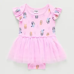Baby Girls Short Sleeve Bluey Tutu Dress