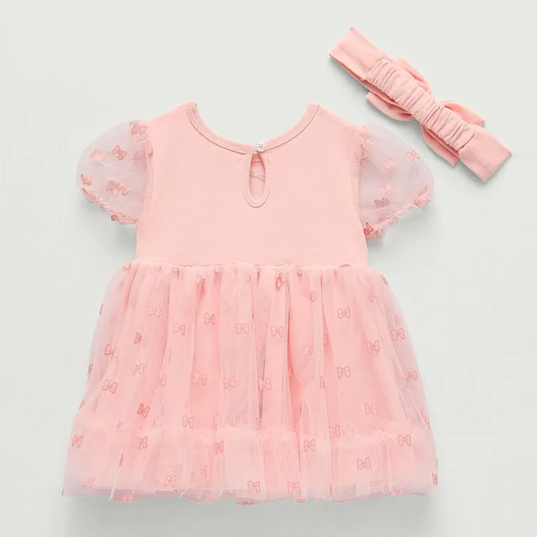 Baby Girls Short Sleeve Minnie Mouse A-Line Dress