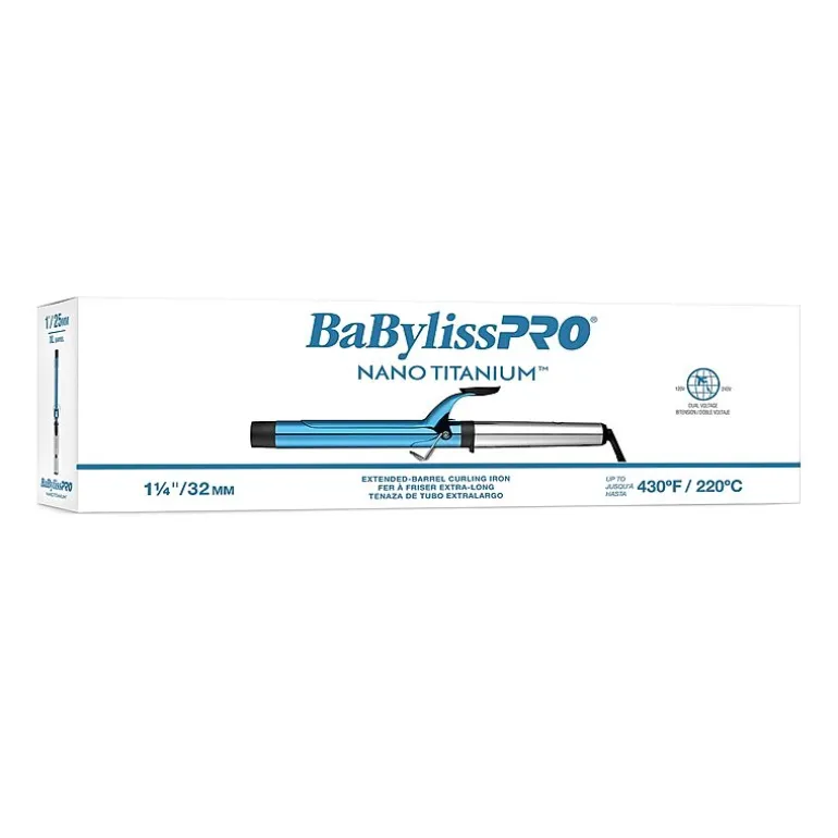 BaByliss Nano Titanium Extended Barrel 1 1/4 Inch Curling Iron