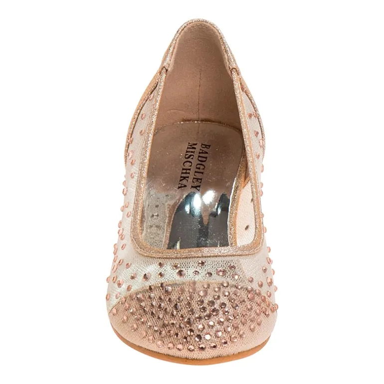 Badgley Mischka Round Closed Toe Block Heel Pumps