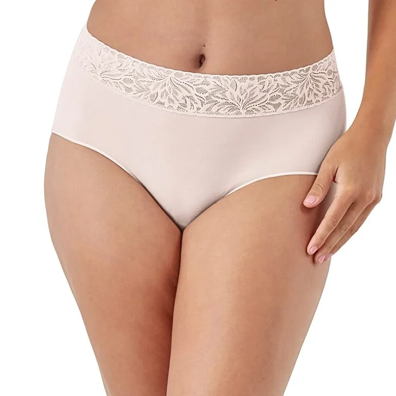 Bali Comfort Revloution Modern Seamless Lace Trim Brief Panty Dfmlbf