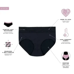Bali Comfort Revloution Modern Seamless Lace Trim Brief Panty Dfmlbf