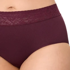 Bali Comfort Revloution Modern Seamless Lace Trim Brief Panty Dfmlbf