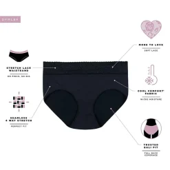 Bali Comfort Revloution Modern Seamless Lace Trim Brief Panty Dfmlbf