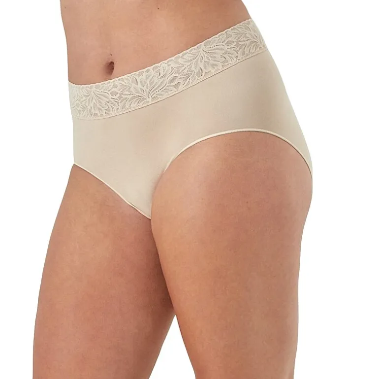 Bali Comfort Revloution Modern Seamless Lace Trim Brief Panty Dfmlbf