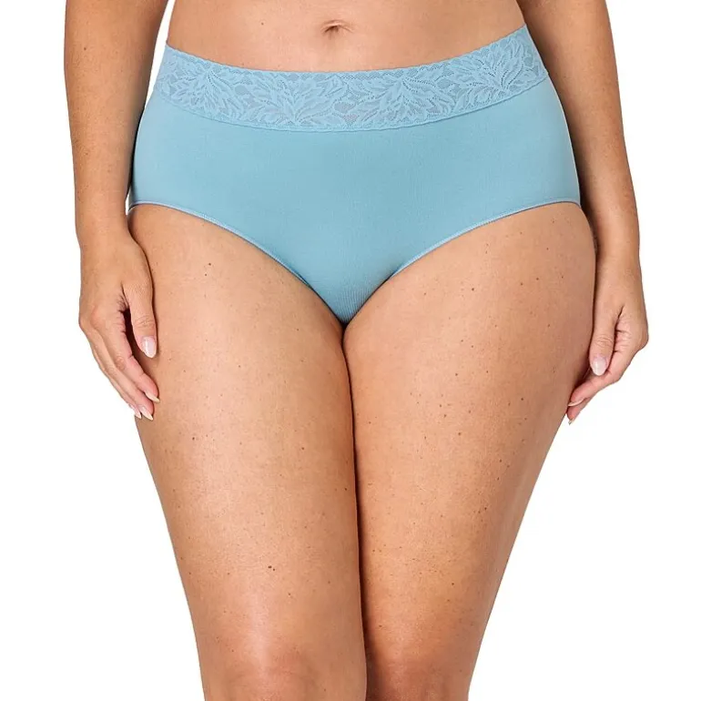 Bali Comfort Revloution Modern Seamless Lace Trim Brief Panty Dfmlbf