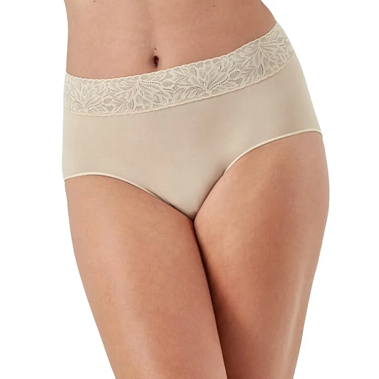 Bali Comfort Revloution Modern Seamless Lace Trim Brief Panty Dfmlbf