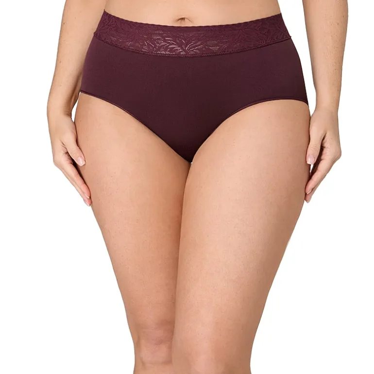 Bali Comfort Revloution Modern Seamless Lace Trim Brief Panty Dfmlbf