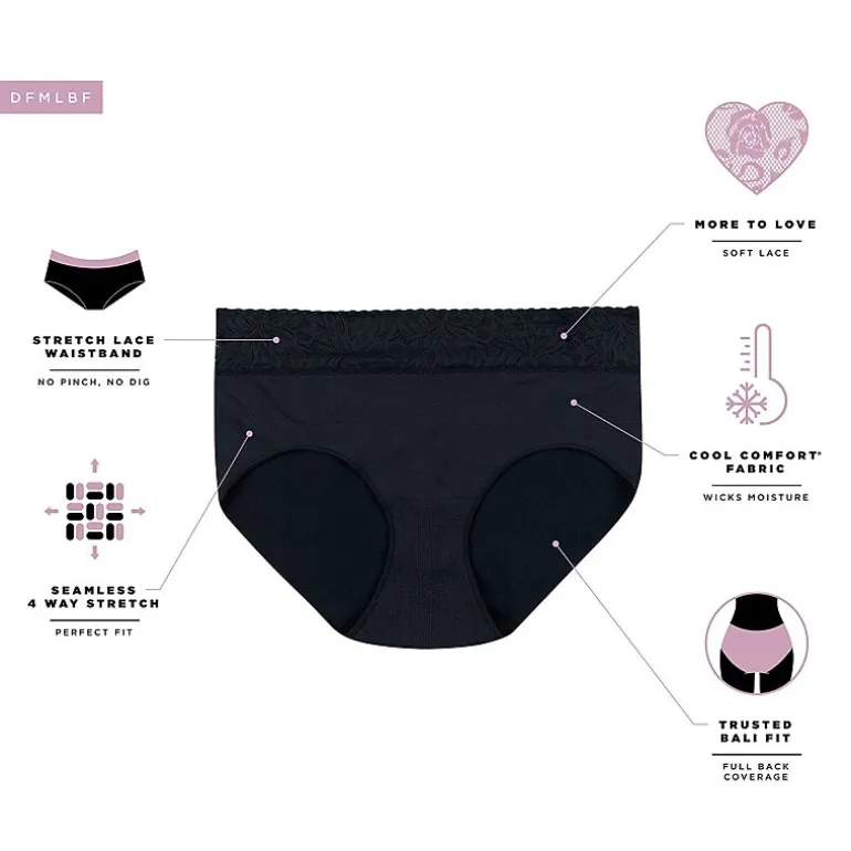 Bali Comfort Revolution Womens Seamless High Cut Panty 303j