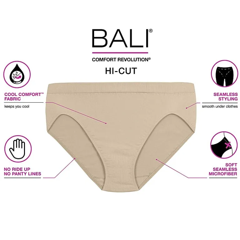 Bali Comfort Revolution Womens Seamless High Cut Panty 303j