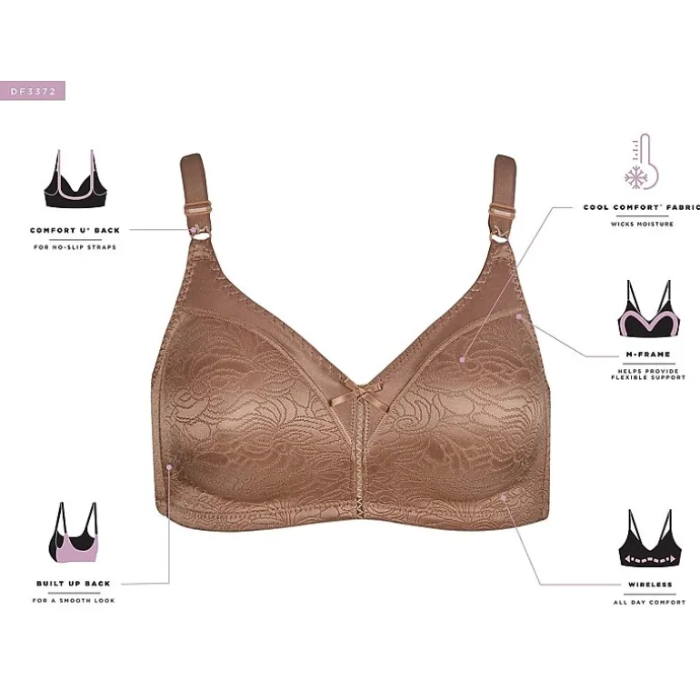 Bali Double Support® Spa Closure® Comfort-U Back Full Coverage Wireless Full Coverage Bra 3372
