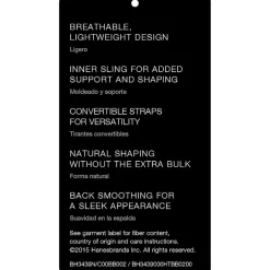 Bali One Smooth U® Ultra Light Convertible Full Coverage T-Shirt Underwire Full Coverage Bra 3439