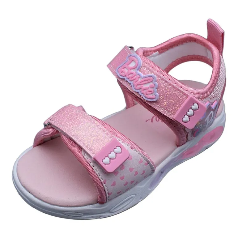 Barbie Light Up Toddler Girls Barbie Adjustable Strap Footbed Sandals