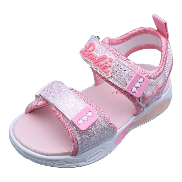 Barbie Light Up Toddler Girls Barbie Adjustable Strap Footbed Sandals