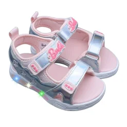 Barbie Light Up Toddler Girls Barbie Adjustable Strap Footbed Sandals