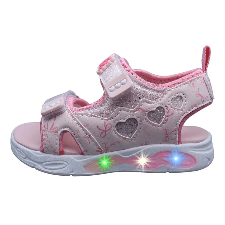 Barbie Light Up Toddler Girls Barbie Adjustable Strap Footbed Sandals