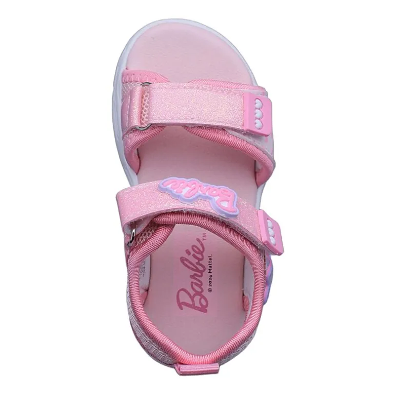 Barbie Light Up Toddler Girls Barbie Adjustable Strap Footbed Sandals
