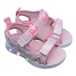 Barbie Light Up Toddler Girls Barbie Adjustable Strap Footbed Sandals