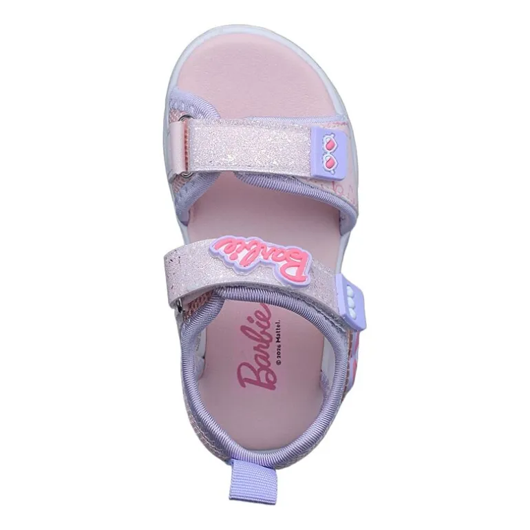 Barbie Light Up Toddler Girls Barbie Adjustable Strap Footbed Sandals