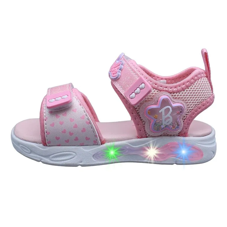 Barbie Light Up Toddler Girls Barbie Adjustable Strap Footbed Sandals