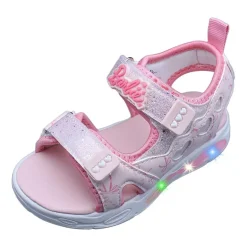 Barbie Light Up Toddler Girls Barbie Adjustable Strap Footbed Sandals