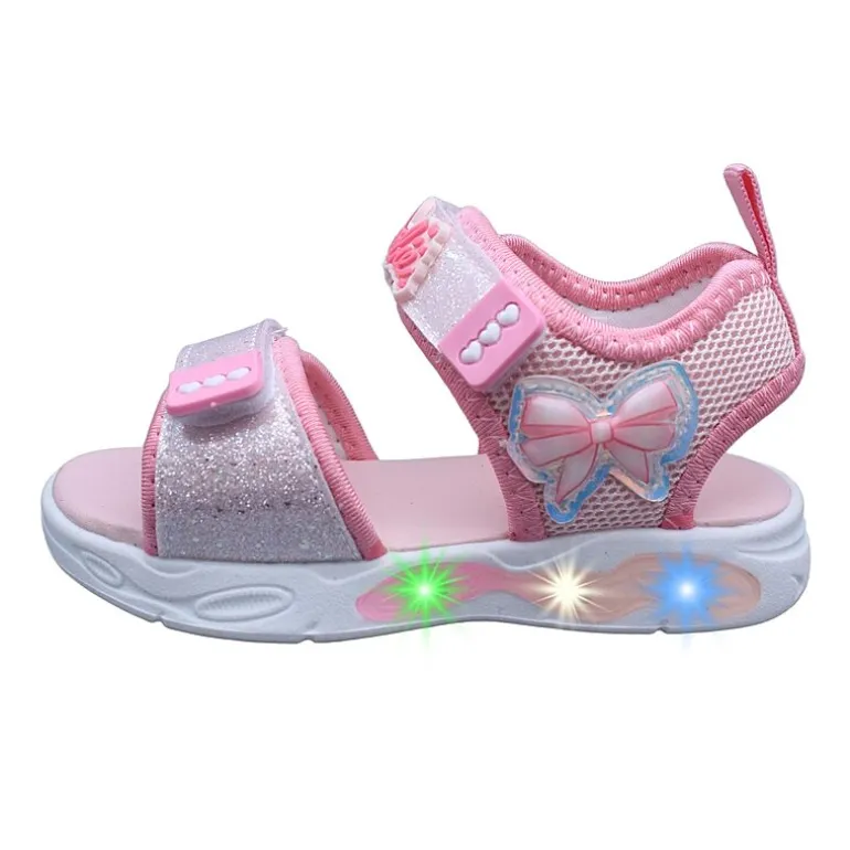 Barbie Light Up Toddler Girls Barbie Adjustable Strap Footbed Sandals