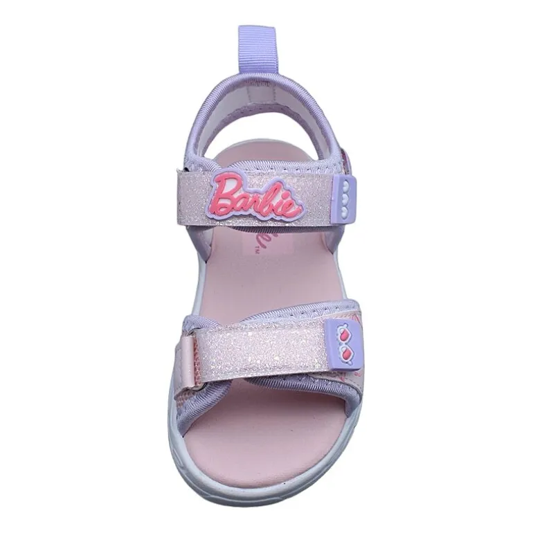 Barbie Light Up Toddler Girls Barbie Adjustable Strap Footbed Sandals