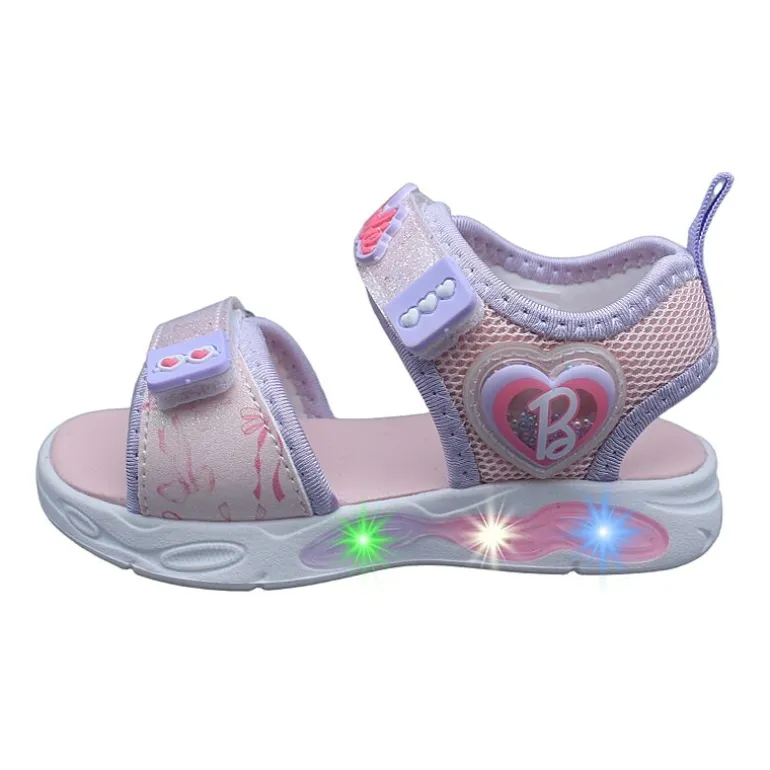 Barbie Light Up Toddler Girls Barbie Adjustable Strap Footbed Sandals