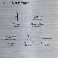 Baselogic Silver 14" Adjustable Bed Frame Base
