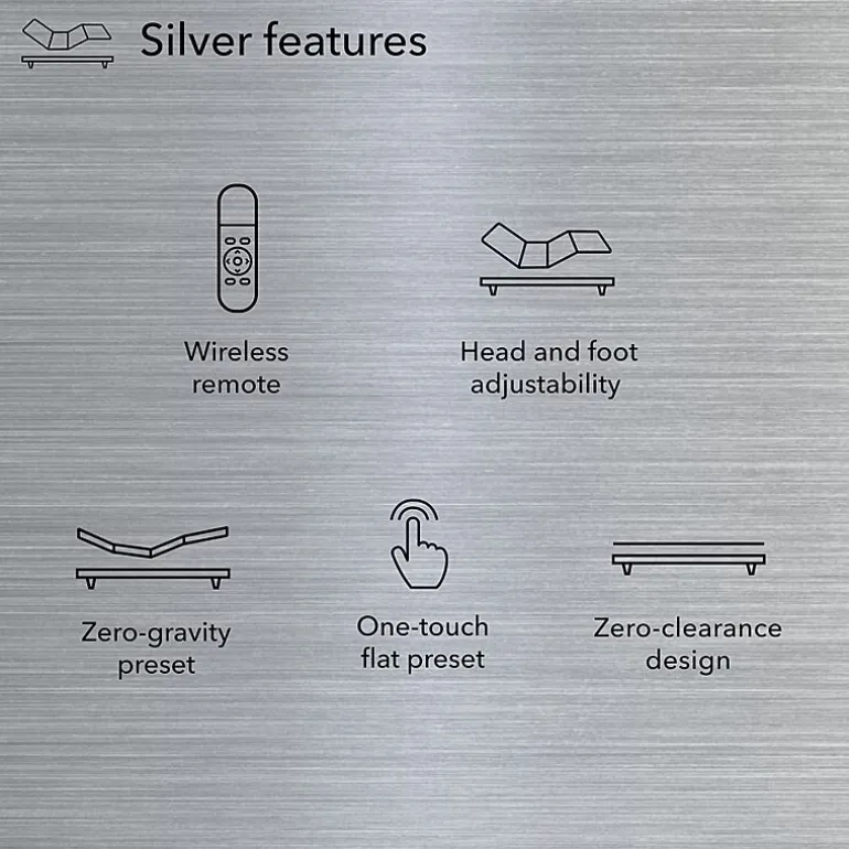 Baselogic Silver 14" Adjustable Bed Frame Base
