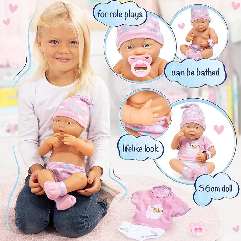 Bayer Design New Born Baby Doll 3-pc. Toy Playset