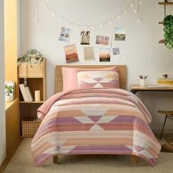 Bearpaw Connor Coco Flannel Reversible Quilt Set