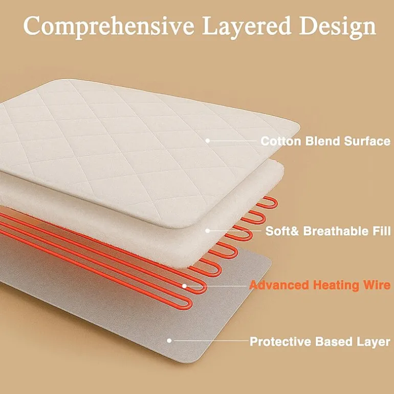 Beautyrest™ Cotton Blend Heated Electric Mattress Pad-5 Heat Settings 10hr Auto off