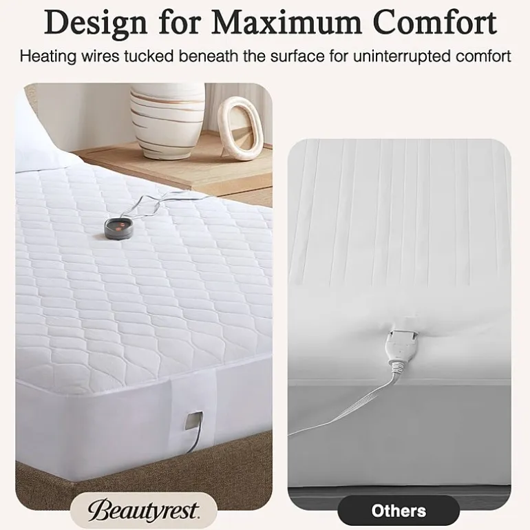 Beautyrest™ Cotton Blend Heated Electric Mattress Pad-5 Heat Settings 10hr Auto off