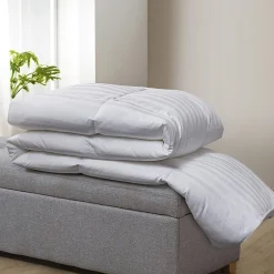 Beautyrest 500 Thread Count Damask Stripe US Grown Cotton Hungarian White Goose Down Comforter