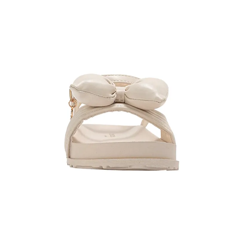 bebe Girl's Bow Accent Platform Sandals with Ankle Strap