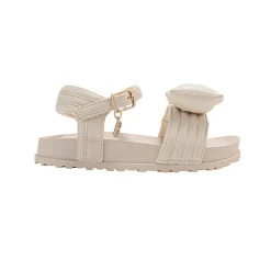 bebe Girl's Bow Accent Platform Sandals with Ankle Strap